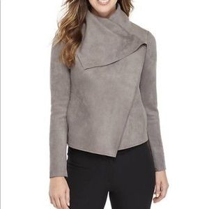 Anne Klein Asymmetrical Suede Front Jacket